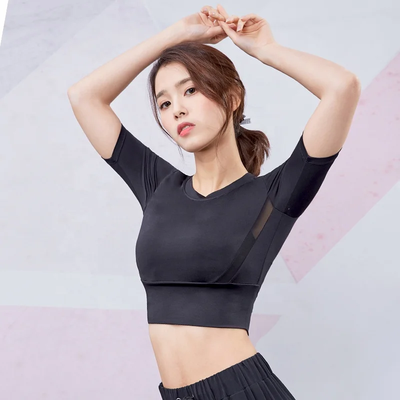 

Women Avticewear Mesh Back Yoga Private Label Sports T shirts Crop Top