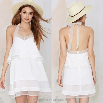white halter neck summer dress