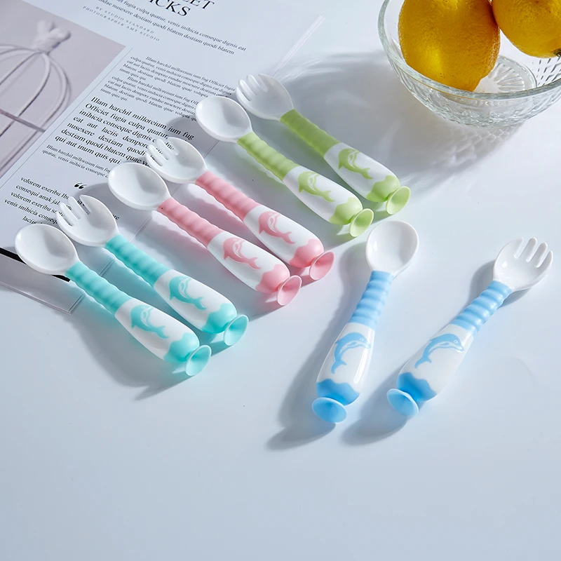 Travelling Soft Plastic Children Cutlery With Box Flexible Eco Friendly