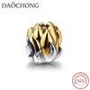 guangzhou fashion 925 silver lotus flower beads 18K gold Send boyfriend gifts charms