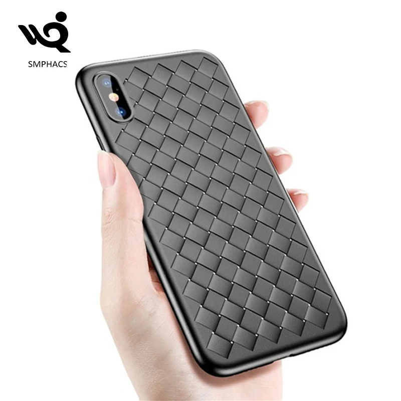 

Braided weave pattern TPU silicone cover case for iphone xs/xr/xs max, Black;red;pink;purple;blue;brown