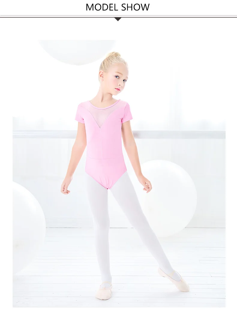 UK Girls Mesh Splice Dance Leotards for Ballet Gymnastics Sleeveless Dancewear 