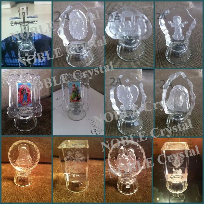 Led Light Base Religious Christian Crystal Statue Buy Christian