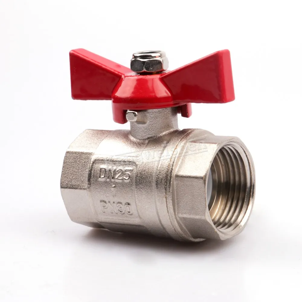 Female Thread 3/4" Red butterfly Ball Valve M/F 1/2" 1" BSP Male 