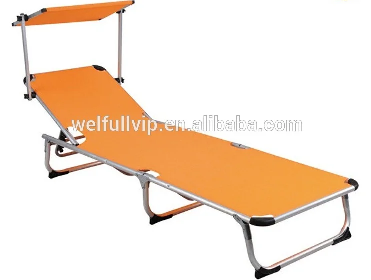 Strong Aluminum Folding Beach Bed With Sunshade And Footpad Buy