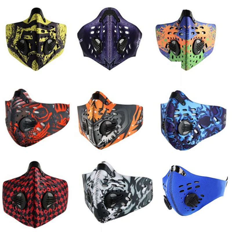 Outdoor bicycle riding half face activated carbon anti smog neoprene face protect mask