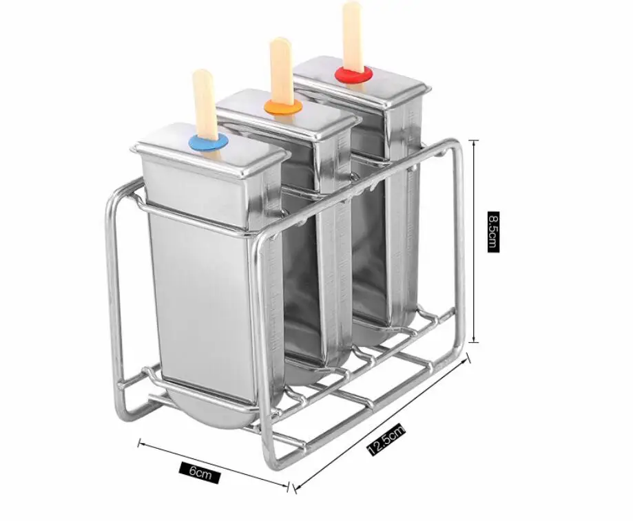 Household stainless steel ice cream mold 3-piece 304 ice cream popsicle mold