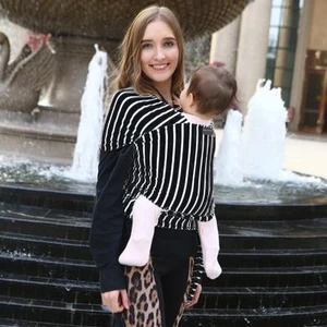 Image of baby carrier sling for newborns soft infant stretchy wrap breathable wrap hipseat breastfeed birth comfortable nursing cover