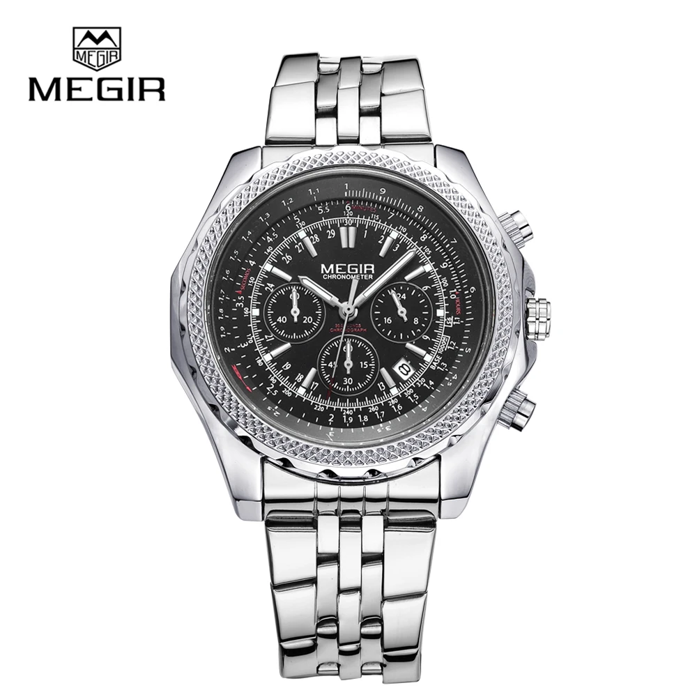 

Megir Business Chronograph Watch OEM Mens Luxury Stainless Steel Watch