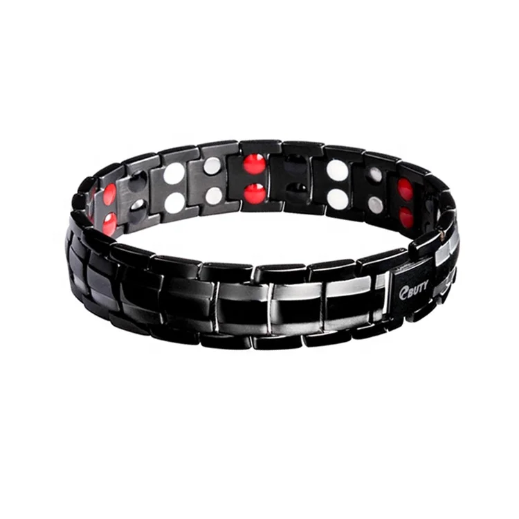 

Unique Style Customs Titanium Bracelet FIR Energy Power Health Germanium Bracelet Men, Black