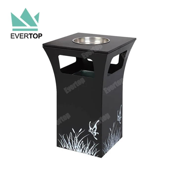 Square Indoor Dustbin Stainless Steel Trash Can Bin,Metal Square Trash