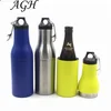 Stainless steel logo custom double wall vacuum insulated cooler keep hot cool bottle holders beer bottles