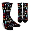 Custom made Black Dental Tools Crew Socks