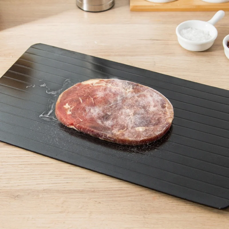 

Kitchen Accessories Fast Defrosting Tray Meat Thawing Board Plate Defrost Tray Rapid Thaw Plate with 3mm thick, Black