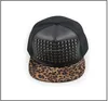 hot selling leopard brim rivet snapback cap
