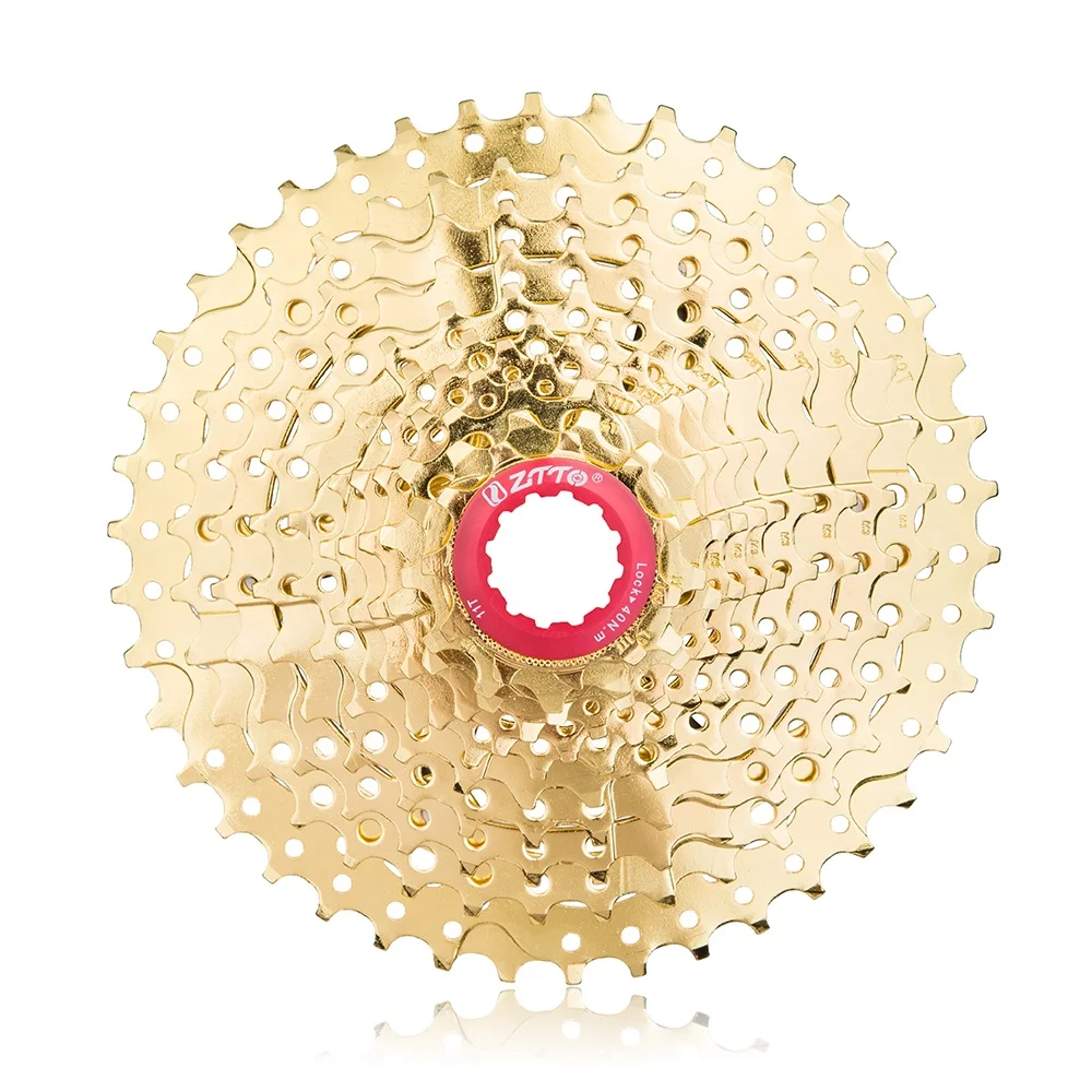 

ZTTO Mountain Bike Parts 11 Speed 11-42T Sprocket Steel Cassette Freewheel Compatible With Shimano HG Drive, Gold