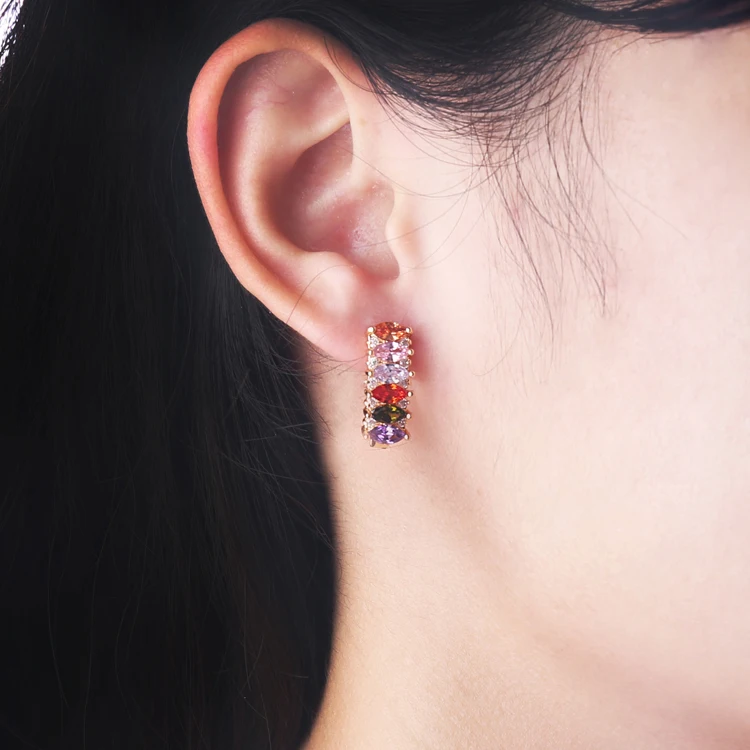 Cheap Chinese Fashion Simple Gold Plated Earring Top Designs/ New Model
