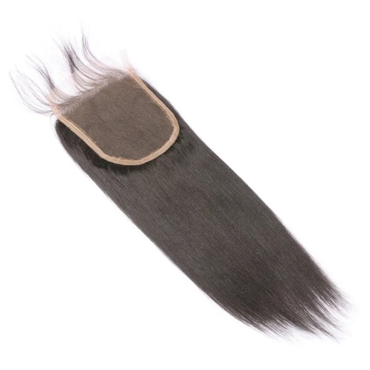 

Light Yaki Brazilian Human Hair Closures Natural Black Lace Closure with Baby Hair