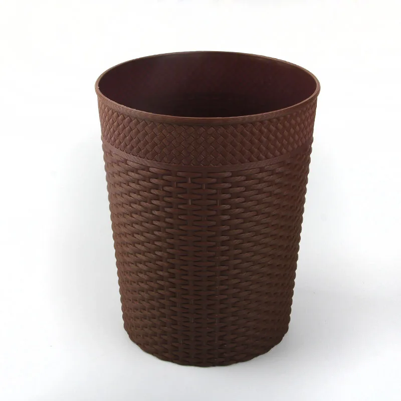 

china suppliers household retro round plastic rattan trash can