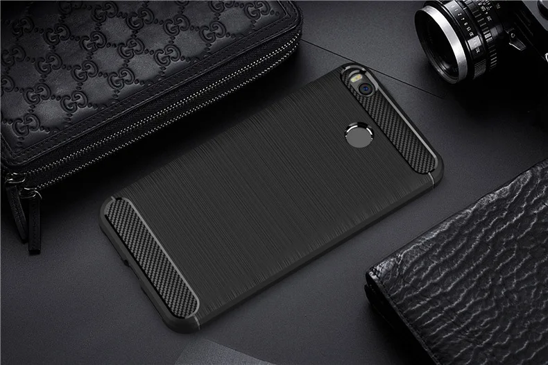 2017 New Arrival Carbon Fiber Tpu case For Xiaomi Redmi 4 4X brushed tpu soft cover For Xiaomi Redmi 4 4X