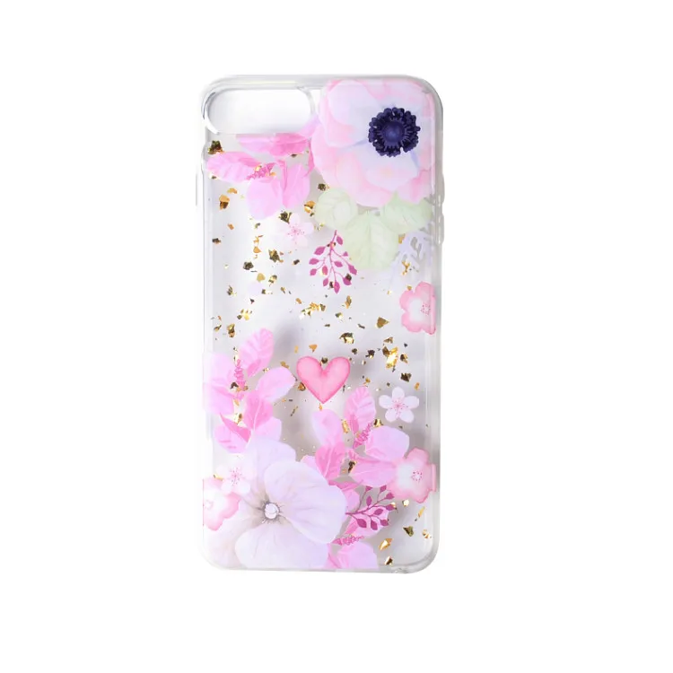 

hot selling beautiful phone case flower case for iphone 7 plus phone accessories, Clear transparent
