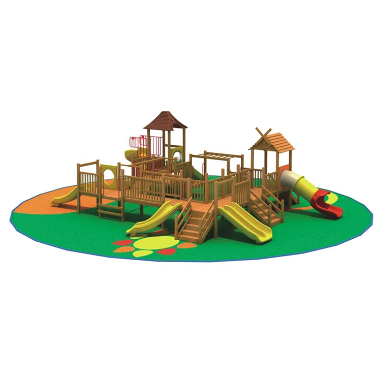 Gran oferta, juego de columpio de madera para patio trasero para niños