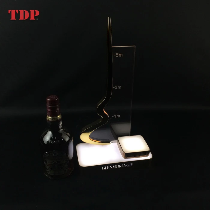 Custom Design Wholesale Acrylic Wine Bottle Glorifier Led Lighting Base