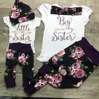 

GH413A 100% cotton winter kids clothing newborn baby girl clothes set