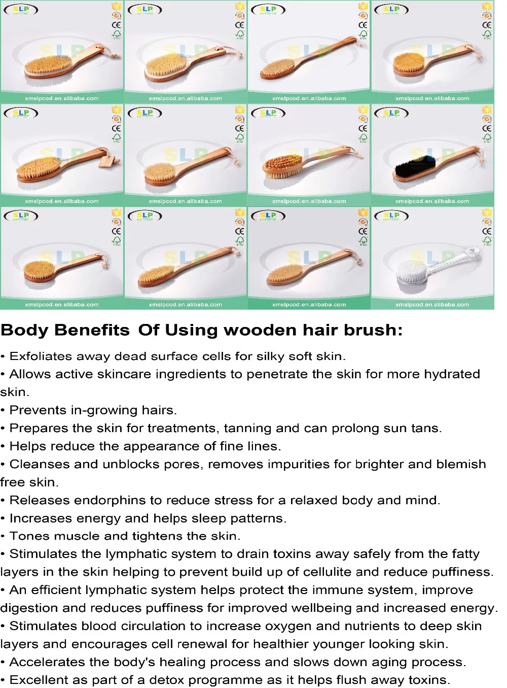 
Long handle wooden Bath Brush Natural bristle Spa dry skin body brush 