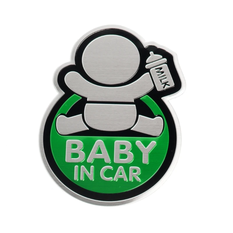 

1Pc Car 3D Window Aluminum Sticker Baby IN CAR Warning Decal Safety Waterproof