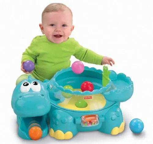 Fisher-Price Go Baby Go Poppity Pop Musical Dino 6 Colourful Balls 6-36 months