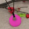 Food Grade Silicone Baby Teether Ring Soft Teething Toddler Necklace Infant Tooth Training Chewing for Kids Dental Care