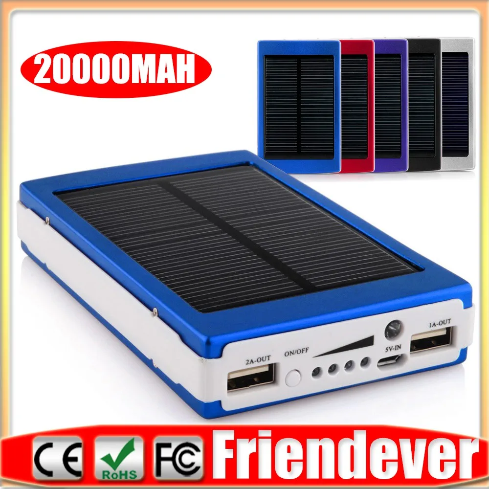 dual usb portable solar power bank 30000mah