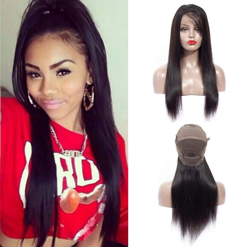 

Full Lace Wigs with Baby Hair Brazilian Remy Human Hair Straight Hair Wigs for Black Women 150% Density Natural Hairline