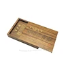 China factory OEM black walnut solid sculpture cutting wood coin display box