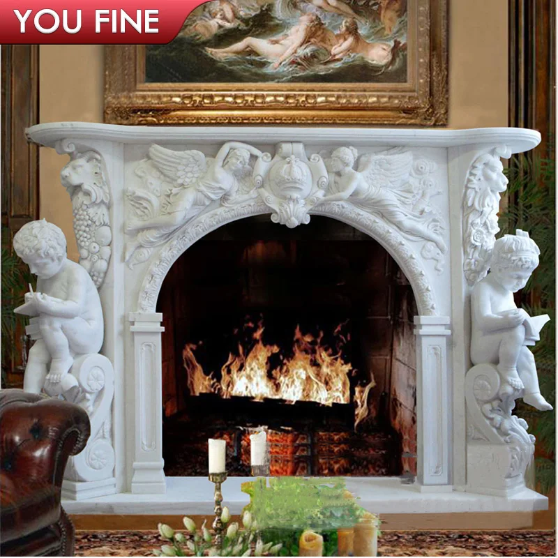 Indoor White Decorative Cast Stone Fireplace Mantels Buy Stone