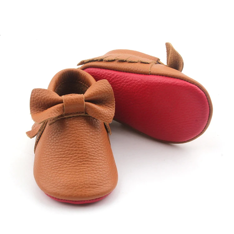

Red Bottom Bow Soft Real Leather Baby Moccasins Shoes For Boys/Girls/Toddlers/Infants/Babies, Optional
