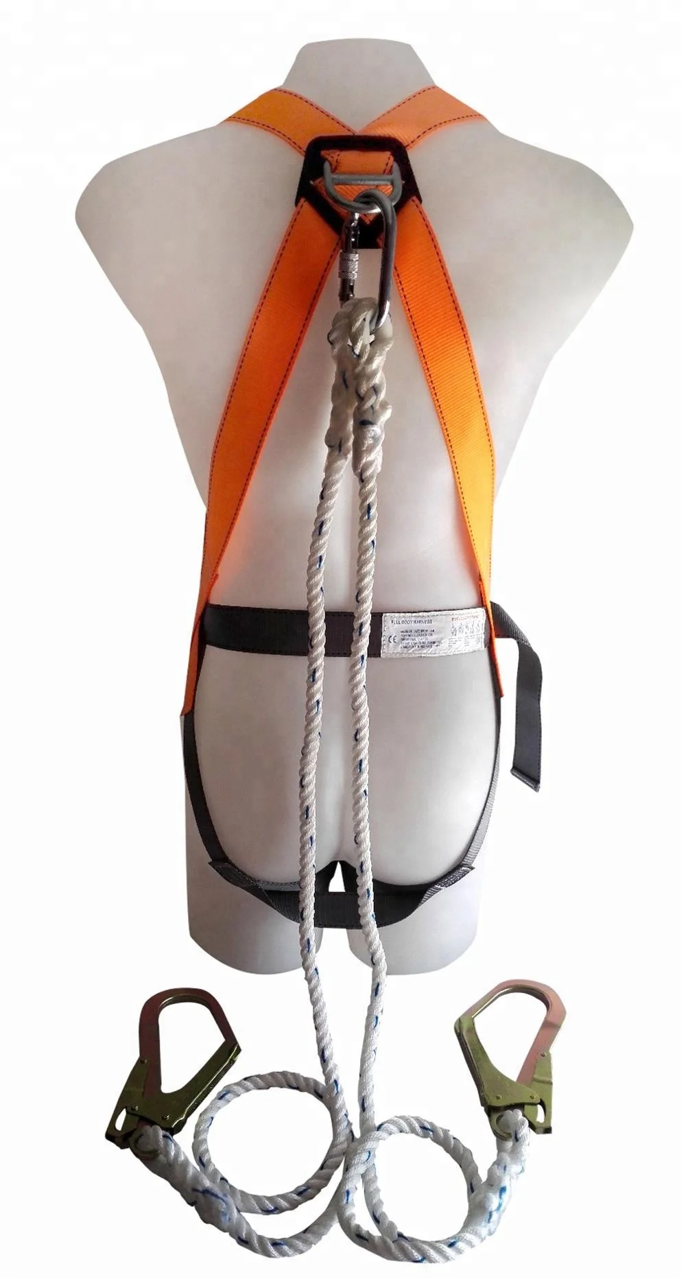 
fall protection safety double lanyard safety harness fall arrest device 