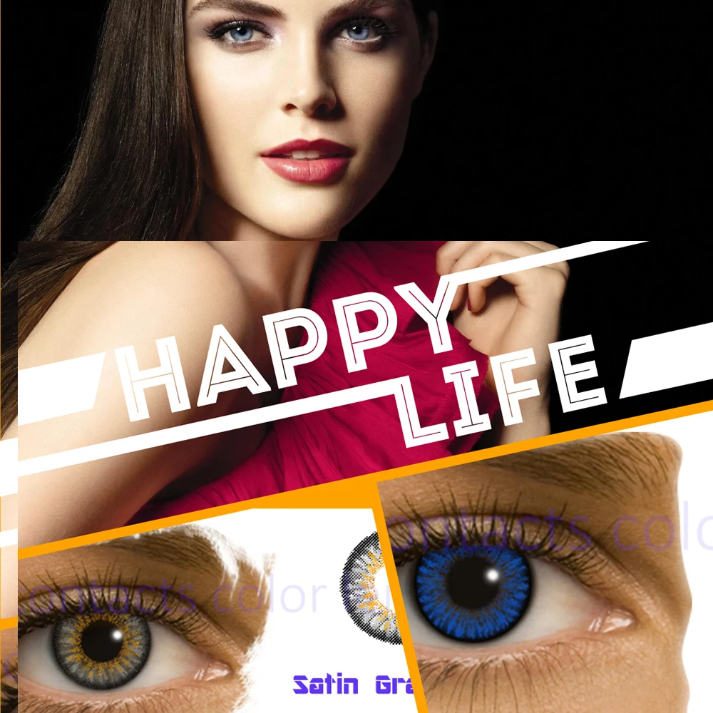 

freeshipping 20 pieces = 10 pairs Hollywood luxury color contact lens 18 colors color box hollywood colored contact lenses