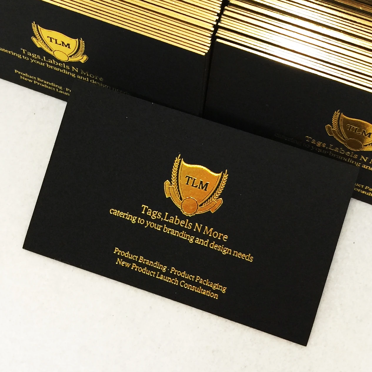 
Luxury cardboard design gold foil printing with gold foil edge business cards 