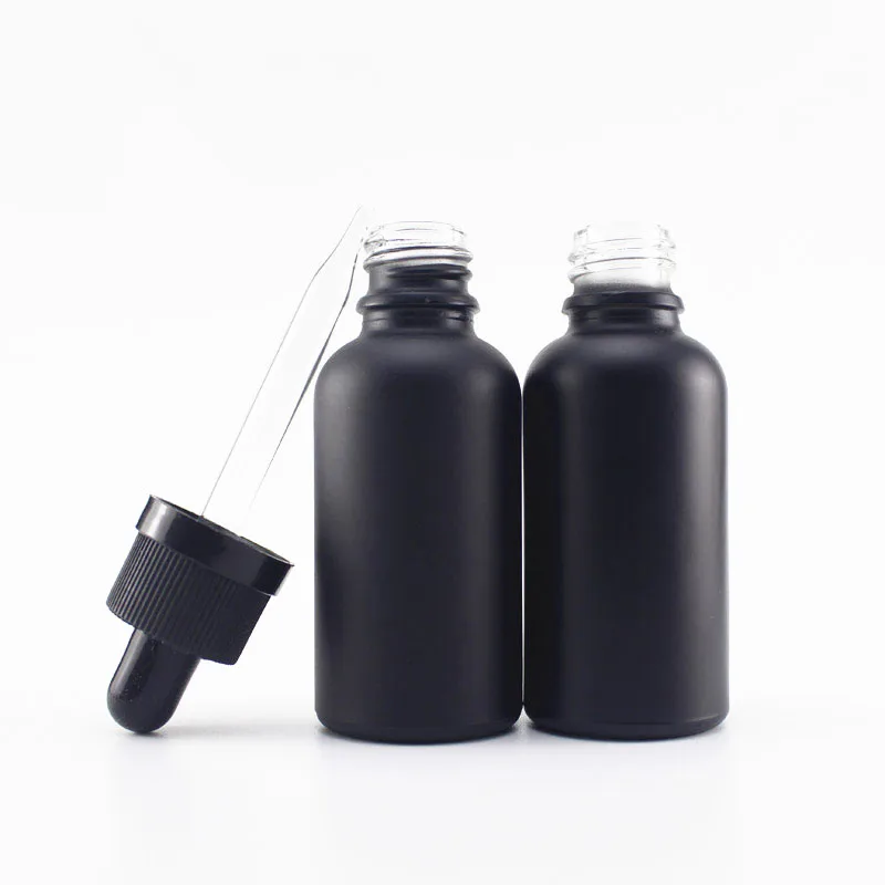 
Matte frosted black e liquid essential oil dropper 30ml glass essential oil bottle with paper tube 30ml paper tubes 