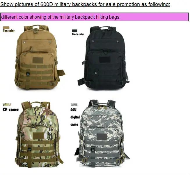 Durable 600d Polyester Military Backpack For Laptop Buy Military