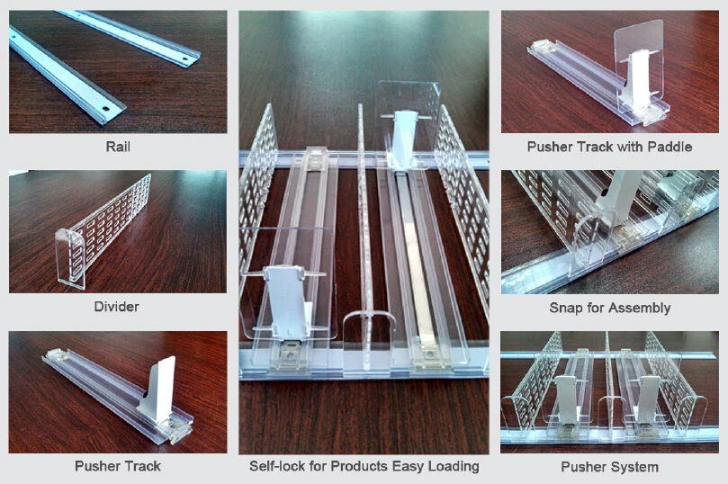 Retail Plastic Pusher System Shelf Divider For Product Management Buy