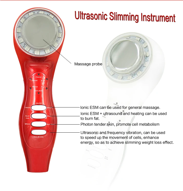 new portable home use multifunctional ems electroporation galvanic current 3Mhz 3 in 1 ultrasonic 3-in-1 slimming beauty device