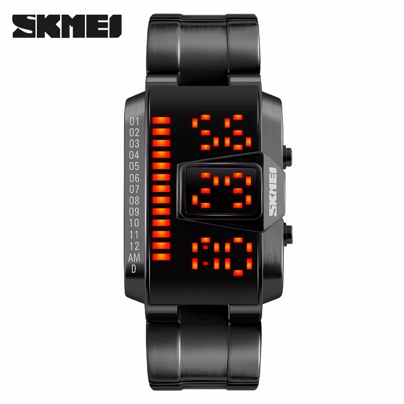 

SKMEI 1179 NEW Man Digital Fashion Casual Sports Watches LED Display Waterproof Alloy Strap, N/a