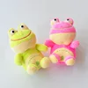 New Trending Custom Big Eyes Plush Green Frog Keychain Mini Soft Toy Plush Frog