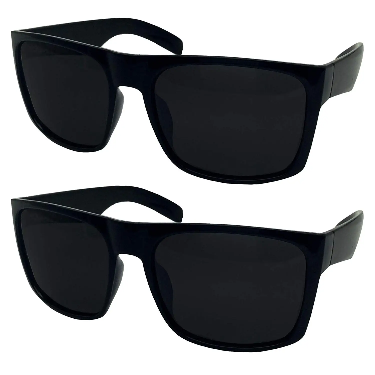Buy 2 Pack XL Polarized Mens Big Wide Frame Sunglasses - Large Head Fit ...