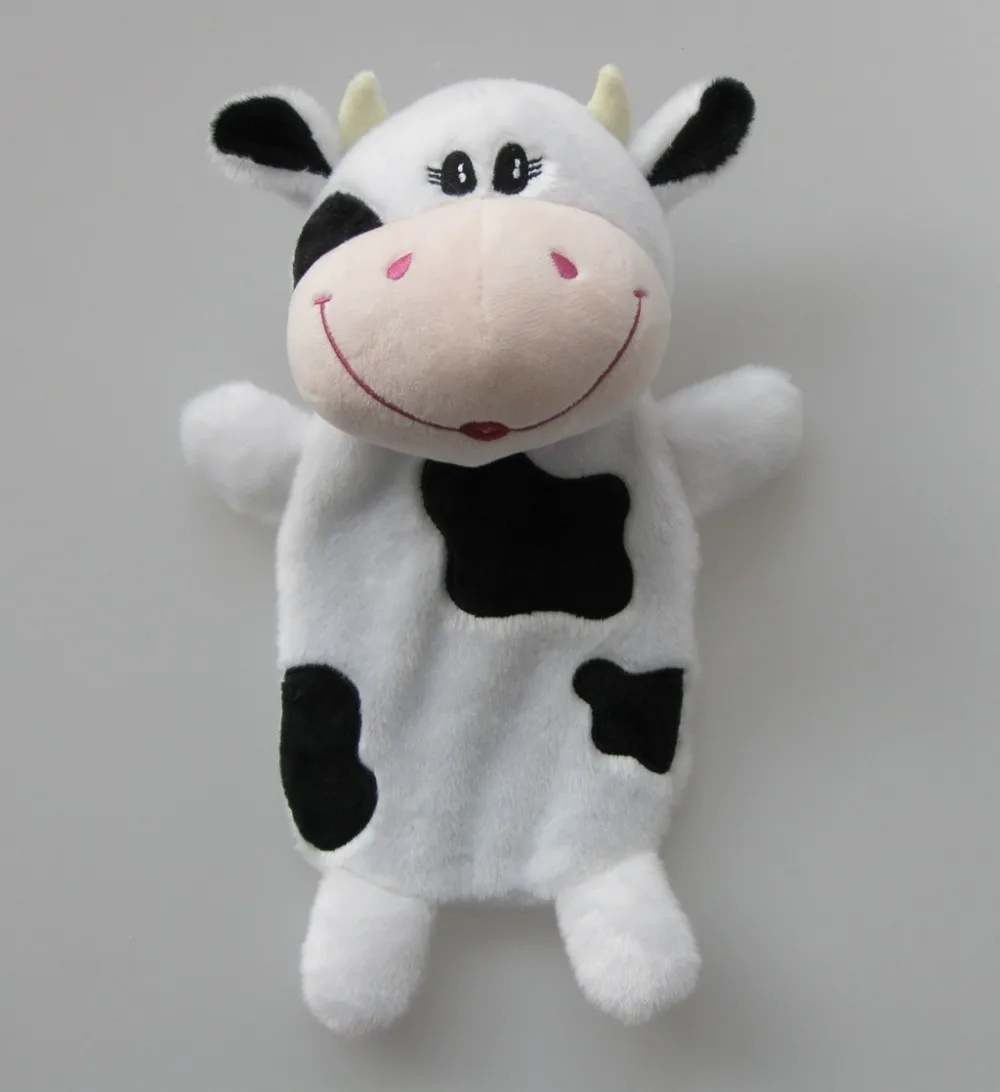 Black And White Plush Cow Hot Water Bottle Cover For Children In