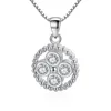 Fashion simple18K plated silver circle zircon pendant necklace wild Party costume necklace jewelry