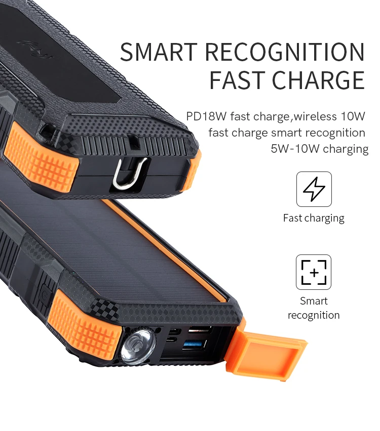 Polymer battery 20000mah solar power bank wireless wholesale power bank charger portable best solar power bank - ANKUX.COM